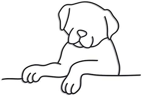 Matani Metal Dog Wall Art | Minimalist Room & Living Room Wall Decor (Sleeping Labrador) (Peeking Dog)