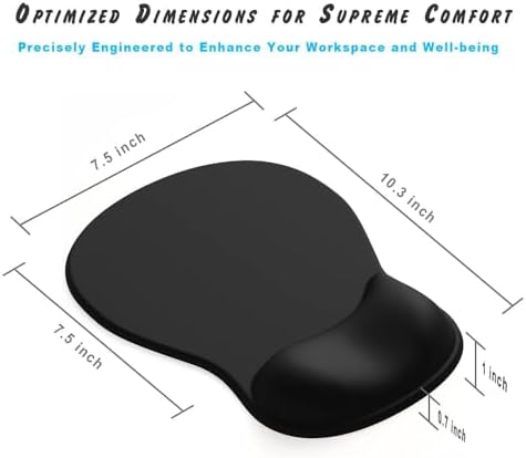 ErgoComfort Gel Wrist Rest Mouse Pad-Ergonomic Office Mousepad with Wrist Support-Non-Slip, Design Desk Accessories Mat for Home&Game Decor (06Nude Rest)