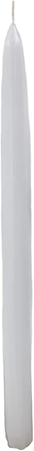 D'light Online Very Tall White Taper Candles, Premium Quality Candles Hand-Dipped, Dripless, Smokeless Paraffin Wax and Unwrapped Bulk Pack for Events - Set of 12 (15 Inch, White)