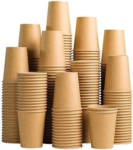 100 Count 3 oz Kraft Paper Cups, Disposable Paper Coffee Cups, 3 Ounce Drinking Cups, Water Cups for Party Picnic Cafe & Bar Use