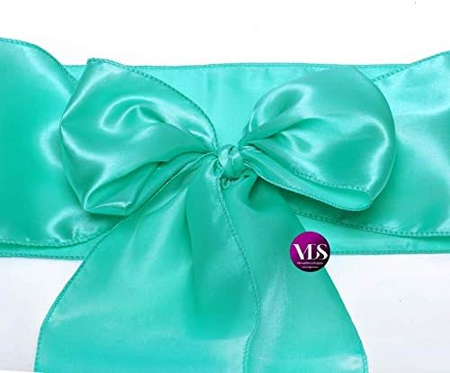 VDS Satin Chair Sashes Chair Cover Back Tie Sateen Bows Ribbon for Wedding Birthday Graduation Engagement Ceremony Event Party Banquet Venue Hotel All Dining Chair Decoration (50PC) (Sea Green)
