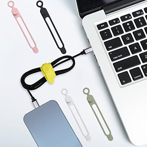 50Pcs Silicone Cable Ties, Cord Organizer Cable Management-Multi