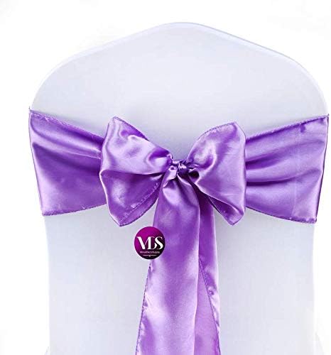 VDS Satin Chair Sashes Chair Cover Back Tie Sateen Bows Ribbon for Wedding Birthday Graduation Engagement Ceremony Event Party Banquet Venue Hotel All Dining Chair Decoration (200PC) (Lavender)