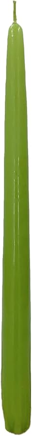 D'light Online Elegant 10" Unscented Fresh Lime Green Tapered Candles Premium Quality Candles Hand-Dipped, Dripless Taper Candles and Smokeless - Set of 12 Individually Wrapped (10 Inch, Fresh Green)