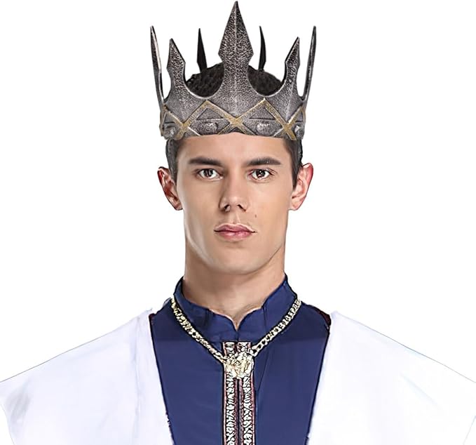 Regal King's Crown,Adjustable Royal Crown Prince Tiara,Medieval King Costume Accessories for Adult