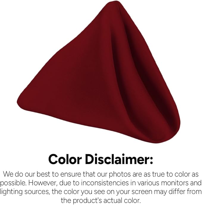 Red Cloth Napkins Bulk (Pack of 24) - 100% Polyester Dinner Linen Napkins Cloth Washable & Reusable - Durable with Hemmed Edges - Ideal for Parties and Weddings (17x17 Inches)
