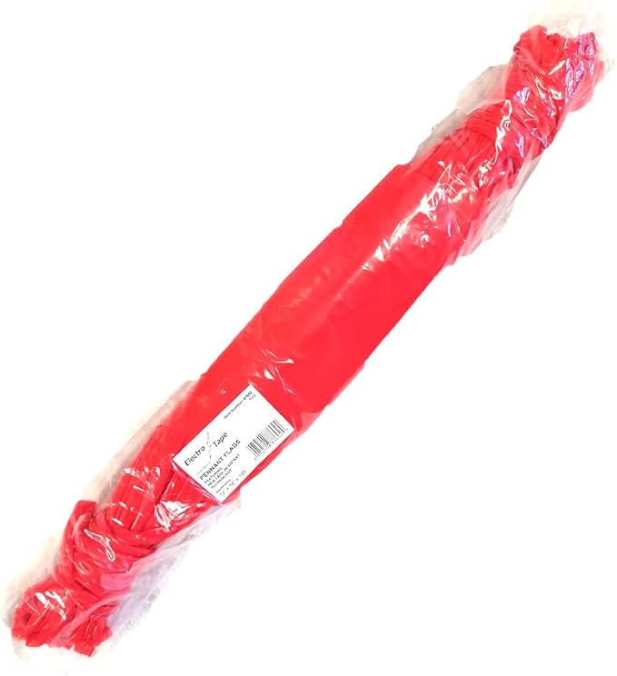 Pennant Banner Flags - OSHA 500lb Rated Safety Rooftop Flagging Barrier Traffic Party & Events - 105ft Strand Fade Resistant (Red, 12"x18"x105ft) …