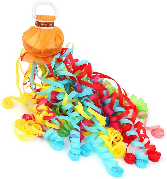 40Pack Colorful Streamers Poppers, Colorful No Mess Paper Crackers, Hand Throw Confetti Streamer for Birthday, Wedding, Party Celebrations