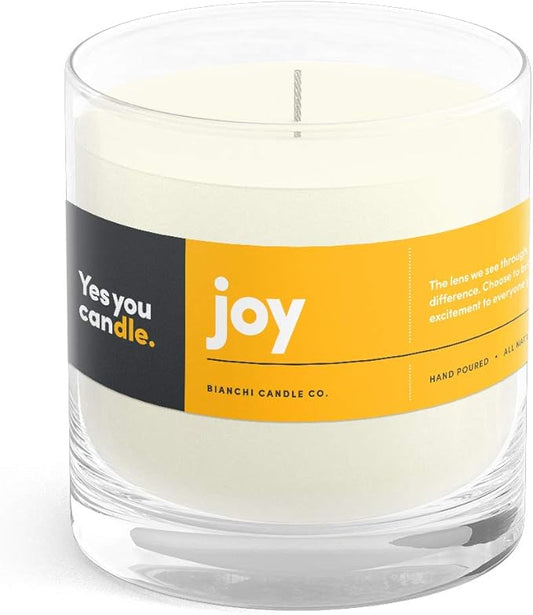 Joy, Grapefruit & Magosteen, Highly-Scented, Inspirational Soy Candle, Made in USA, Pure Essential Oils, Aromatherapy, 8 oz