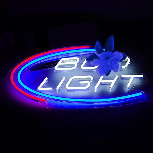 JFLLamp Bikini Crs LIGHT Neon Signs for Wall Decor Neon Lights for Business Led Signs Suitable for Man Cave Restaurant Office Bar Pub Led Art 5V Power Adapter 16.1 * 9.8 Inch(Azure+Red+White) (B.ud Light)