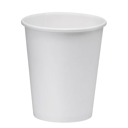NYHI 300-Pack 8 oz White Disposable Paper Cups for Hot & Cold Drinks - Coffee, Tea, Water - Leak-Proof for Parties & Offices