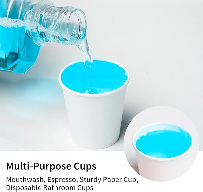 600 Pack 3 oz Small Paper Cups, Disposable Bathroom Mouthwash Cups, Espresso Cups, Ideal for Parties and Everyday Use