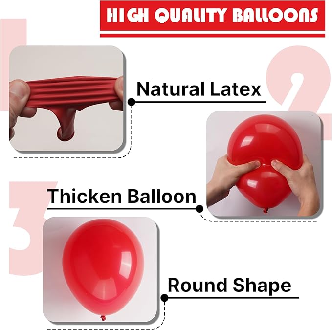 PartyWoo Red Balloons 101pcs 12 Inch Red Helium Balloons for Birthday Graduation Bachelorette Citizenship Firefighter Strawberry Anniversary Cherry Casino Movie Theme Party Decorations Red-Y57
