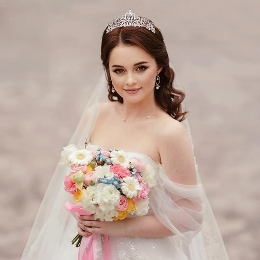 10 Pcs Crystal Tiara and Crowns for Women, Silver Rhinestone Crowns, Princess Headbands, Bride Tiaras for Wedding, Birthday, Parties