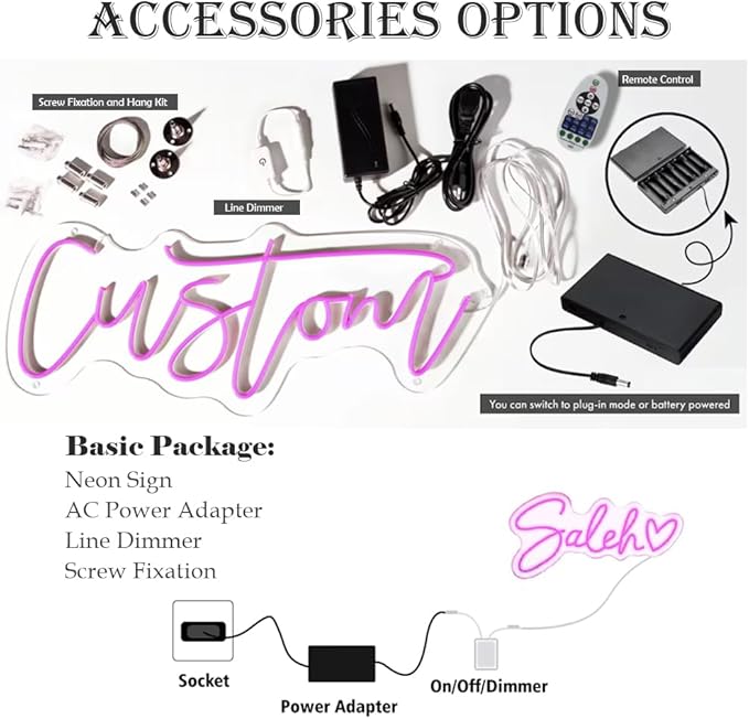 Custom Neon Sign, Personalized LED Neon Light Customizable for Wedding, Home, Bar, Salon, Party, and Business Decor – Light Up Name Sign for Events, Birthday Gifts, and Wall Decorations