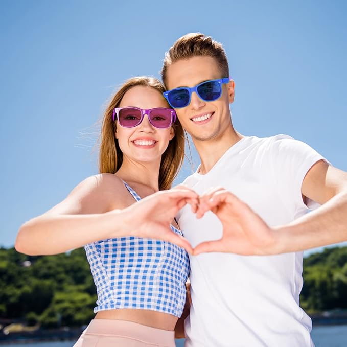 Pibupibu 10/20 Packs Adults Wholesale Neon Colors Square Retro Style Party Favors Sunglasses