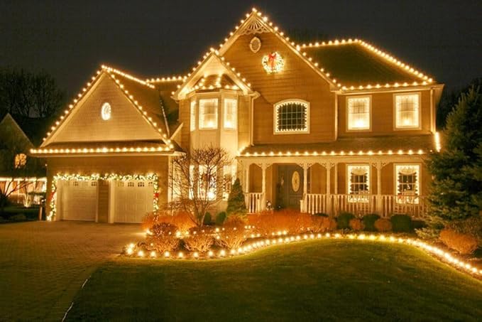 Novelty Lights 25PK C7 LED Faceted Ultra Bright Dimmable Outdoor Christmas Light Replacement Bulbs, String Light Bulbs (Warm White 2700K)