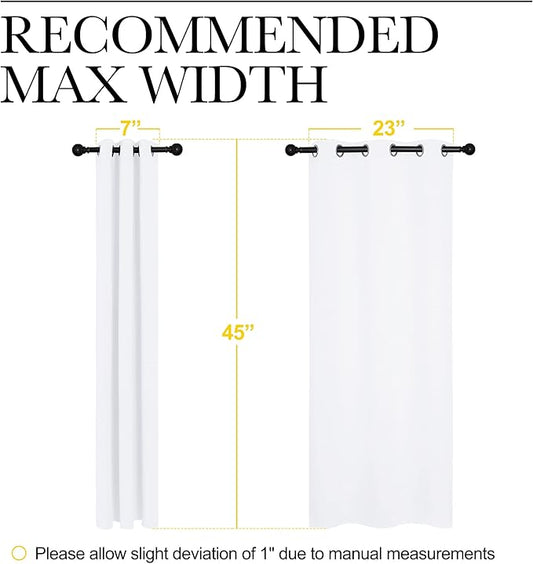 NICETOWN Draperies Curtains Panels, Blocking Out 50% Sunlight Window Treatment Curtains, Grommet Small Window Drapes for Bedroom (2 Panels, 29 by 45, White)