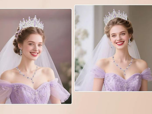 Kamirola Tiaras and Crowns for Women,Tiaras Earrings Necklace, Crystal Bridal Jewelry Set (TR48)