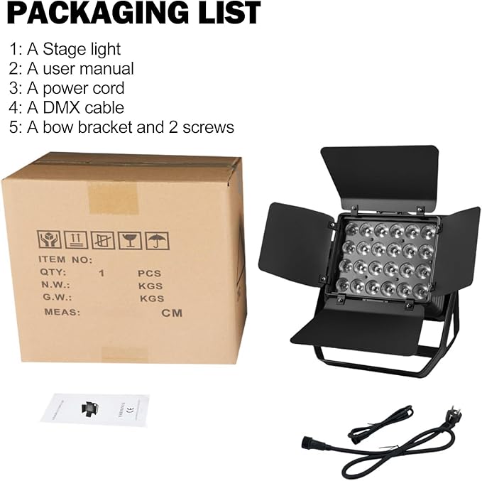 Par Light 300W LED Stage Lights IP65 Waterproof Outdoor 3500K~7500K Uplights Warm&Cold White Strobe Wash Light DMX512 Sound Activated for Outdoor Show Christmas Party Wedding