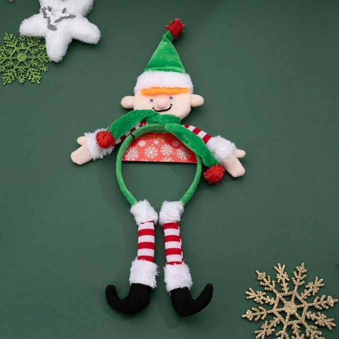 Madison Tyler Christmas Elf Headband | Cute Soft Accessories for Christmas Party | Holiday Party Favors for Women