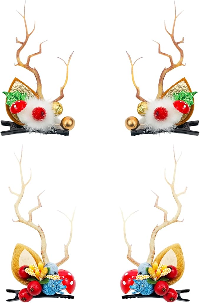 TOECWEGR Christmas Reindeer Antlers Headband Hair Clips Hair Hoop Girl Holiday Beauty Headdress