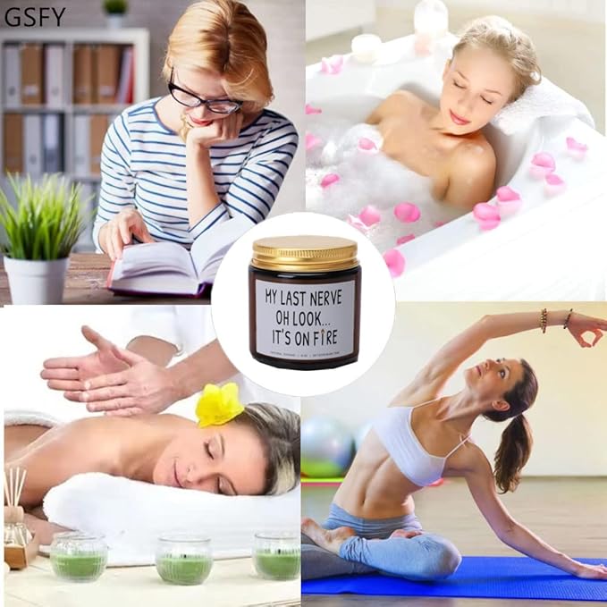 My Last Nerve Candles Funny Lavender Scented Best Friend Candles for Women Dad Sister Mom Girlfriend Neighbors