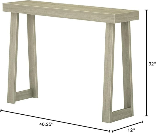 Plank+Beam Classic 46 Inch Console Table, Solid Pine Wood Entryway Table, Narrow Sofa Table for Hallway or Living Room, Seashell