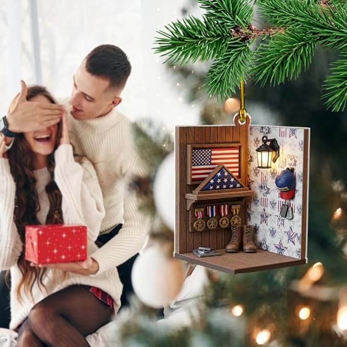 Custom Veteran Ornament 2025, Personalized Military Christmas Tree Decorations, Patriotic Home Decor, Holiday Xmas Gifts for Veterans and Soldiers