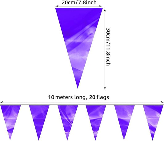 130FT Purple Glitter Triangle Pennant Banner Flag Metallic Bunting Fabric Garland for Christmas Graduation Wedding Engagement Anniversary Bachelorette Bridal Shower lavenderValentine's Party Decor
