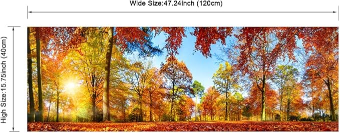Pyradecor Large Autumn Sunset Forest Canvas Prints Wall Art Golden Nature Landscape Artwork Pictures Paintings for Living Room Bedroom Home Decorations