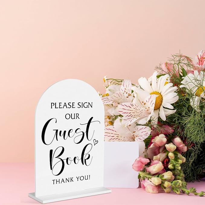 Guest Book Sign Please Sign Our Guestbook Signs Wedding Signs for Engagement Bridal Shower Ceremony Reception Event Party Table Acrylic Decor