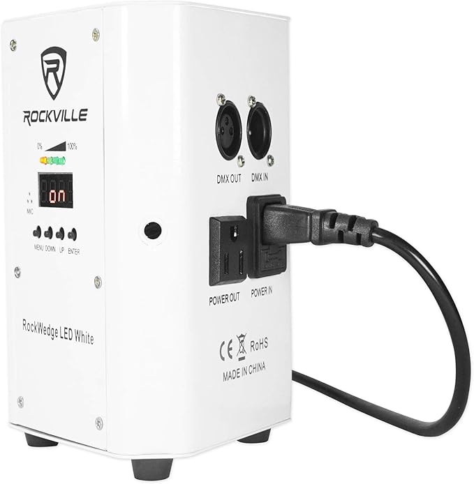 Rockville ROCKWEDGE Package White (6) Battery Wireless Par Lights with Charging Case, 6-in-1 RGBWA+UV, 7500mAh Battery, DMX Control, 6500 Lux Brightness, for DJs and Event Planners