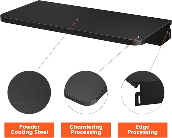QuliMetal for Traeger Grills BAC362 Folding Front Shelfโ Steel Grill Accessory for Pro 22, Pro 575, Ironwood 650, Century 22 Pellet Grills, Ideal for Food Prep and Storage, 25'' X 12''