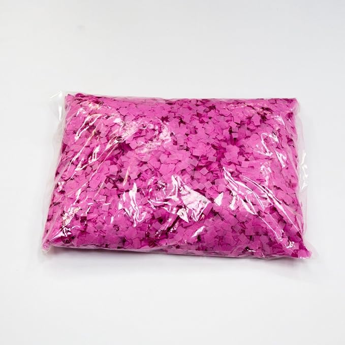 Ultimate Confetti, Pink Biodegradable Confetti Squares - Flame-Resistant and Slow-Falling Tissue Paper Confetti for Cannon and Launcher use – Best for Celebrations - 1 lb, 16 oz