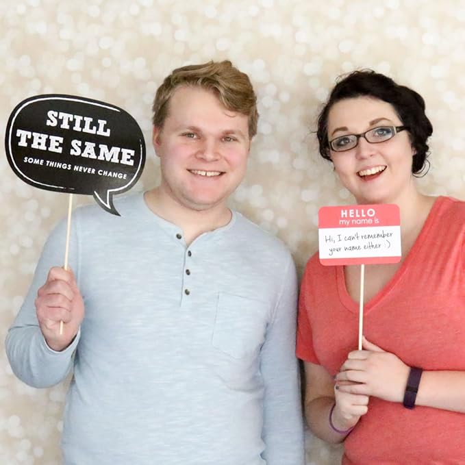 Big Dot of Happiness School Reunion Photo Booth Props Kit - 20 Premium Cardstock Party Accessories, Class Memory Picture Props with Sticks