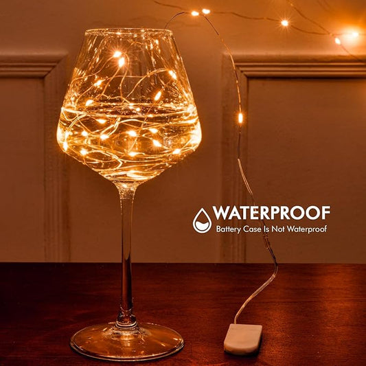 12 Pack Fairy Lights Battery Operated String Lights,7FT 20LED Waterproof Silver Wire Christmas Light Outdoor,Firefly Mini Light for Bedroom Party Birthday Wedding Indoor Decorations Home Decor