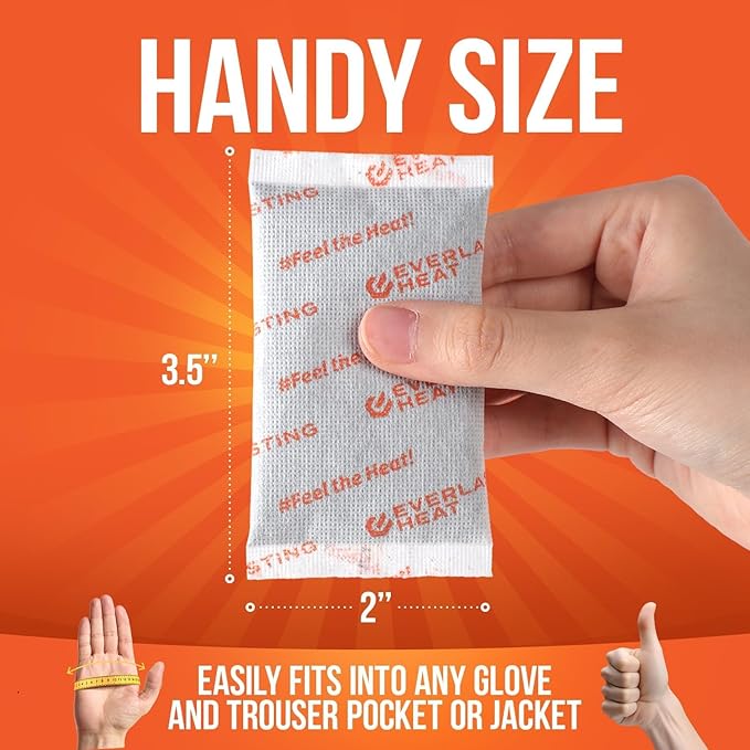 Hand Warmers 40 Pairs (80 Warmers) - Up to 10 Hours of Long Lasting Warmth and Hot Hands - Easy Air Activation for Hands, Body and Feet - TSA Approved