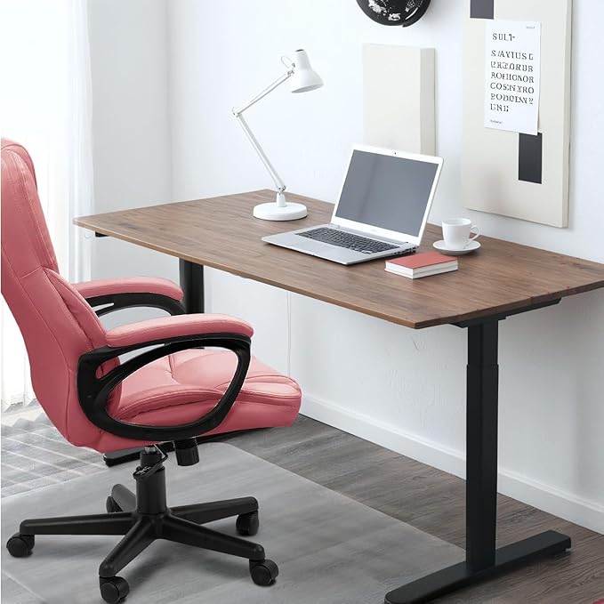 Furmax Office Executive Chair High Back Adjustable Managerial Home Desk Chair, Swivel Computer PU Leather Chair with Lumbar Support (2, Pink)