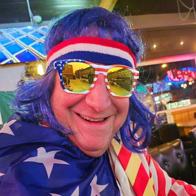 Eyegla Bulk American Sunglasses USA Flag Sunglasses Patriotic Glasses 4th of July Party Supplies-10/20Pack
