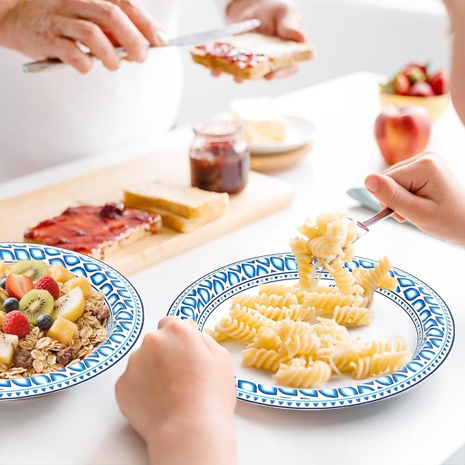 150 Count 8.5 Inch Paper Plates Bulk, Cut Proof Heavy Duty Paper Plates, Soak Proof Dessert Plate, Disposable Dinner Plate for Party, Birthday and Picnic