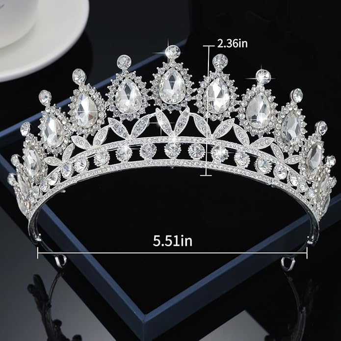 Kamirola Tiaras Princess Crown for Women and Girls Crystal Headbands for Bridal, Princess for Wedding and Party(TR21)