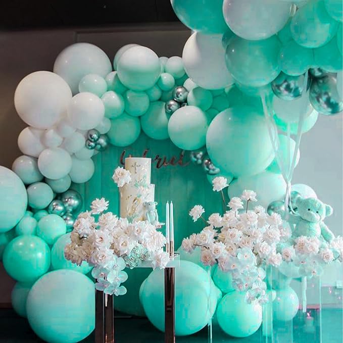 PartyWoo Mint-q03 4pcs 36" Balloons, Ice Cream Theme, Latex, Jumbo, for Birthday, Wedding Decorations