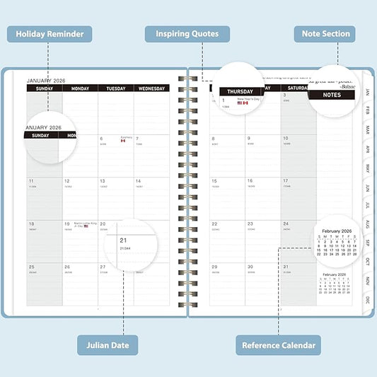 2026 Planner, Weekly and Monthly Calendar Academic Planner, Jan 2026 - Dec 2026, 8.5‘’ x 11'', Planning Agenda Book for Desk Accessories and School Supplies - Letter Size