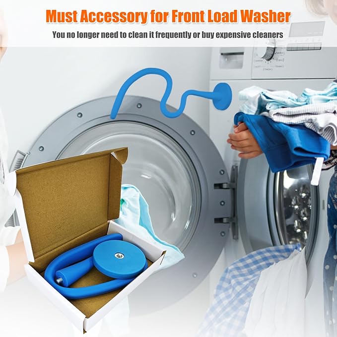 Front Load Washer Door Prop - Magnetic Washing Machine Door Stopper with 2.6-Inch Magnet Base, Removable Washer Door Holder Keep Washer Door Open to Prevent Odors (Blue)