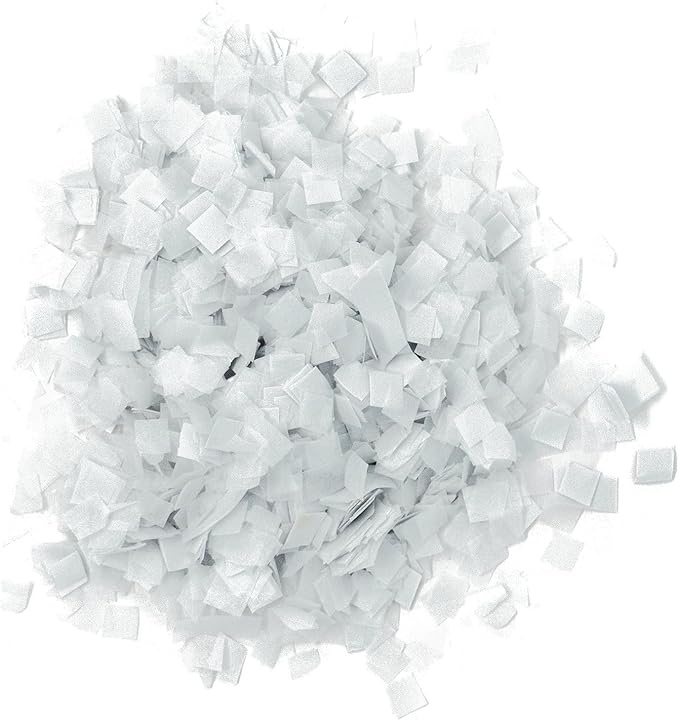 Ultimate Confetti, White Biodegradable Confetti Squares - Flame-Resistant and Slow-Falling Tissue Paper Confetti for Cannon and Launcher use – Best for Celebrations - 1 lb, 16 oz