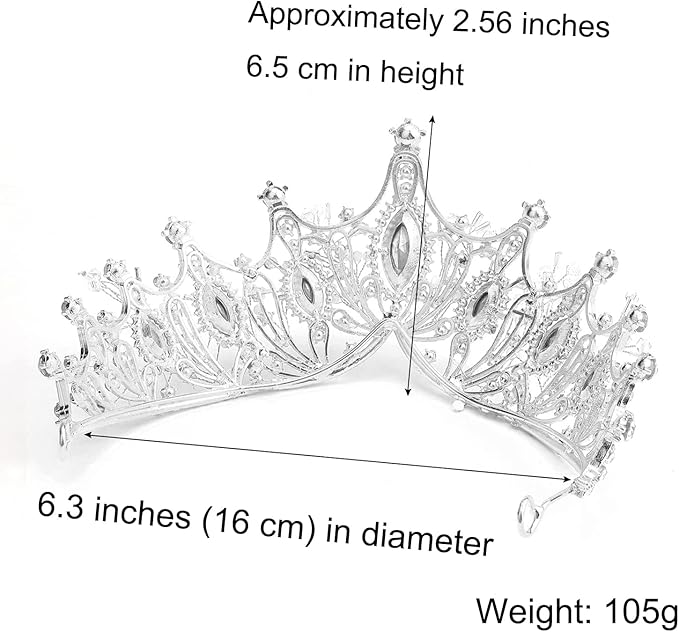 COCIDE Silver Crown for Women Baroque Queen Crown and Tiara for Women Crystal Headband Mermaid Crown Princess Tiaras Hair Accessories for Bride Party Bridesmaids Halloween Costume Cos-play Gift