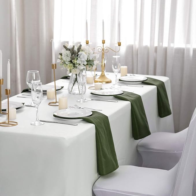 50pcs Polyester Cloth Napkins - 17 x 17 inch Willow Dinner Washable Napkins with Hemmed Edges for Restaurant/Wedding/Hotel(50,Willow)