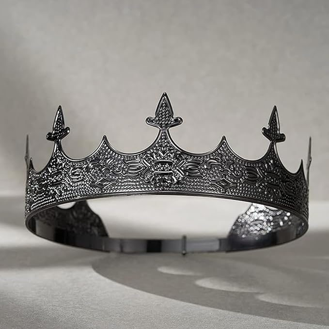 King Crowns Metal Hair Band for Men Gold Crowns and Tiara for Theme Birthday Party Costume Accessories