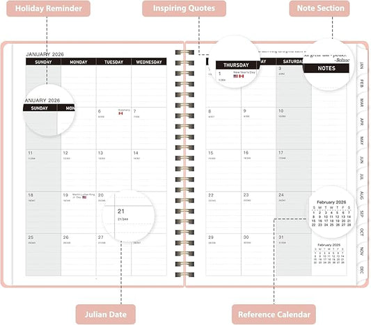 2026 Planner, Weekly and Monthly Calendar Academic Planner, Jan 2026 - Dec 2026, 8.5‘’ x 11'', Planning Agenda Book for Desk Accessories and School Supplies - Letter Size